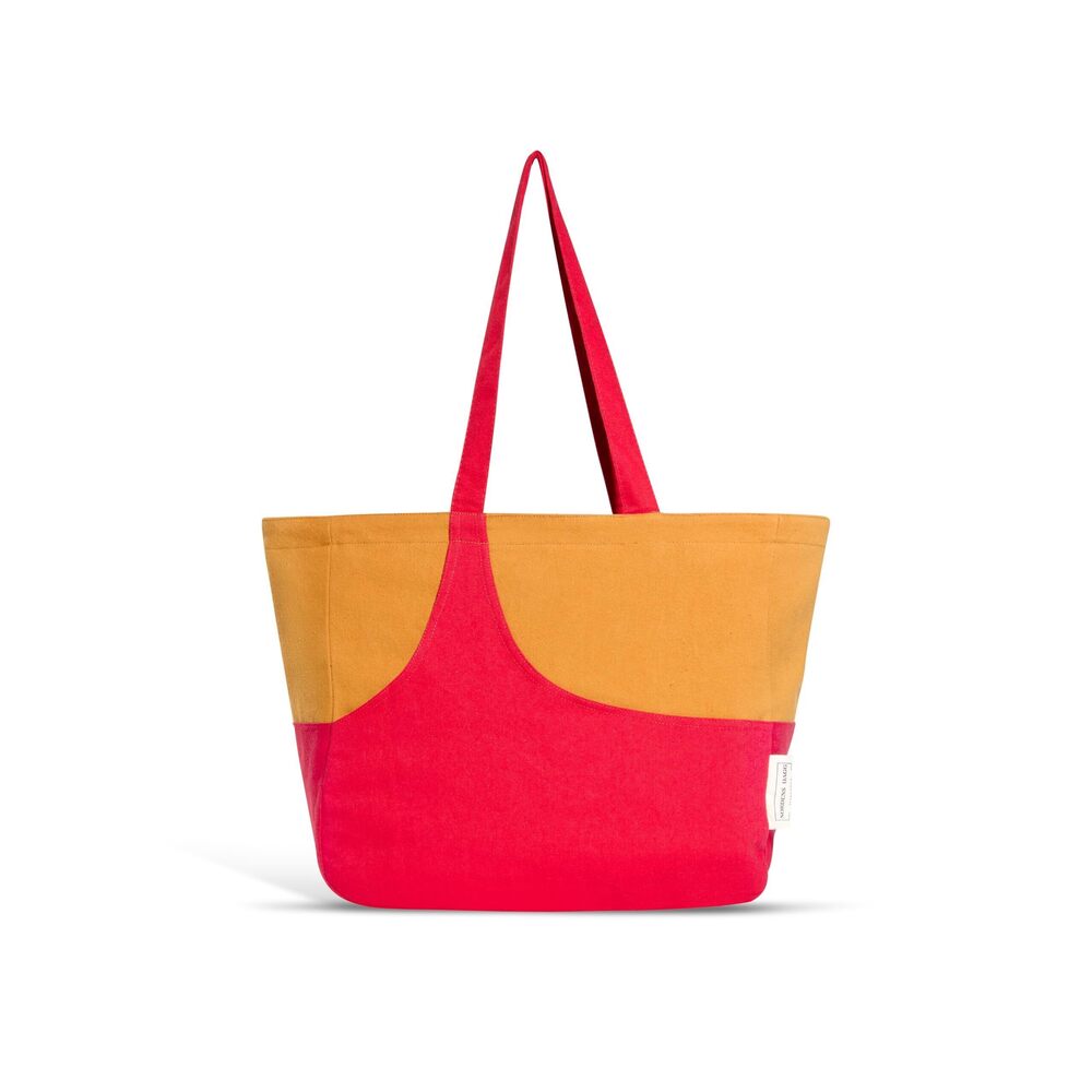 2685 Chic & Stylish Gabardine Bag – Two-Tone Design Washable Soft Touch